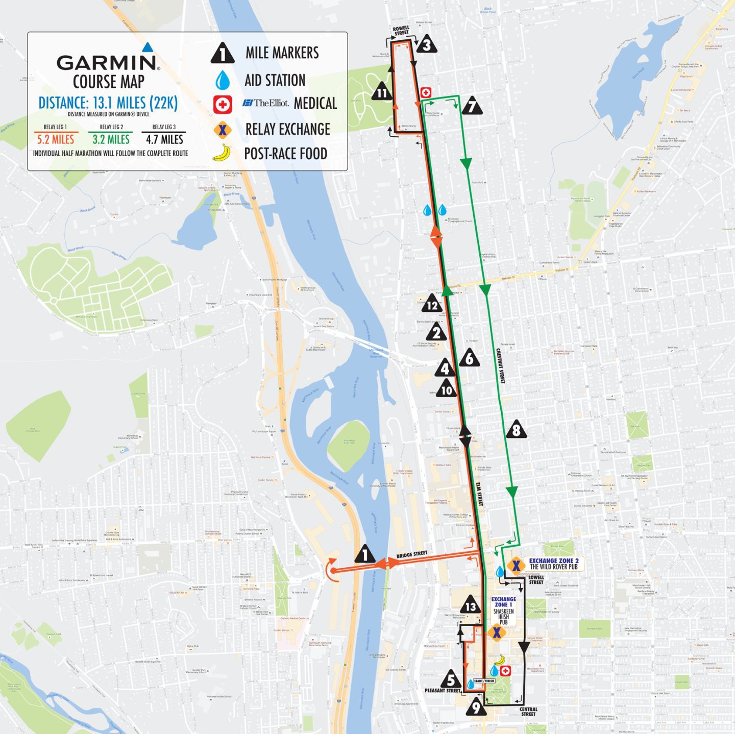Shamrock Half Marathon route